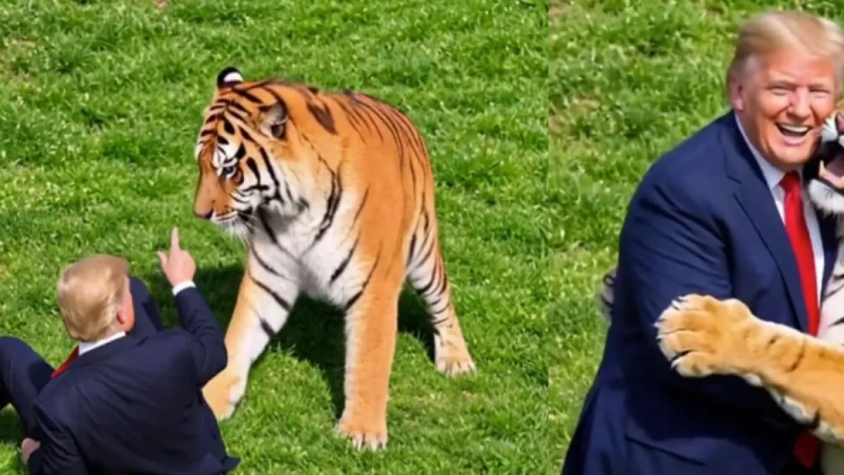 Indignación por video con IA que publicó el presidente Donald Trump jugando con el tigre que mató a un joven británico: su familia rechazó el material