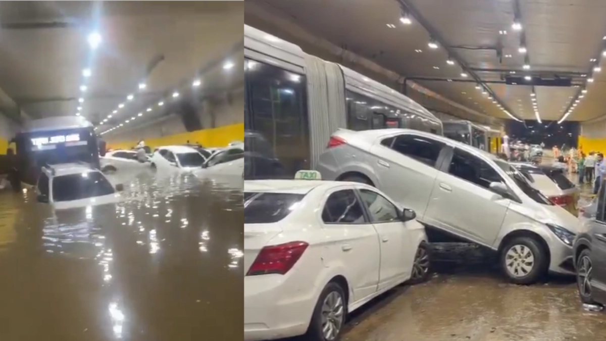 Impactantes videos muestran calles, túneles y estaciones del Metro de São Paulo, Brasil, inundadas tras lluvias con granizo y ráfagas de viento
