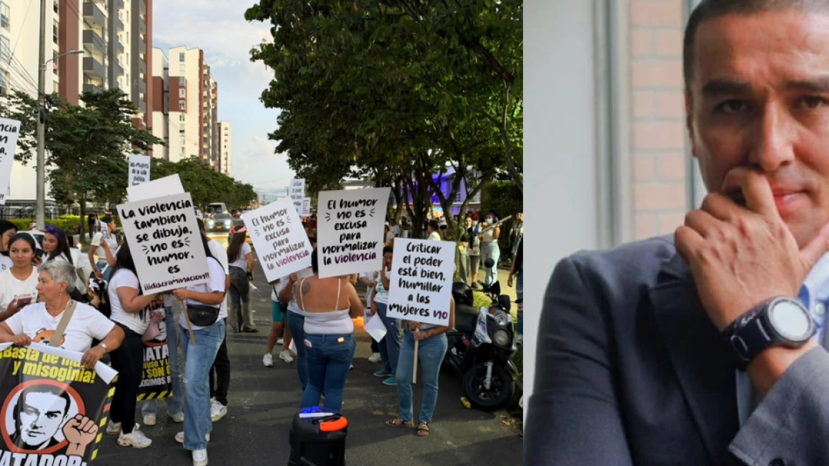 Mujeres se movilizaron en Dosquebradas y protestaron frente a la casa de 'Matador' por publicaciones sobre la primera dama
