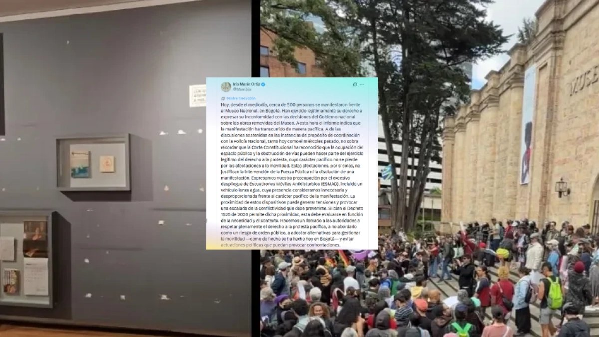 Defensora del Pueblo, Iris Marín, cuestionó despliegue del Esmad durante protestas en el Museo Nacional