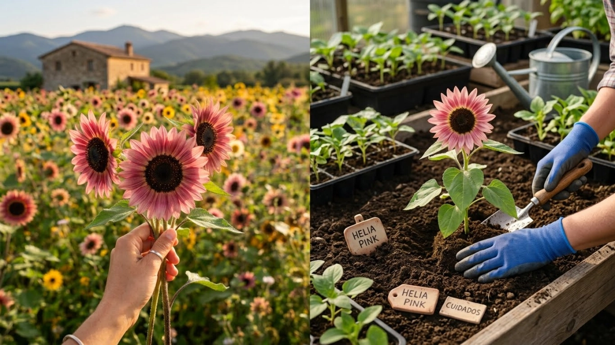 Girasoles rosados: así son las curiosas flores que se viralizan en redes y muchos confunden con inteligencia artificial