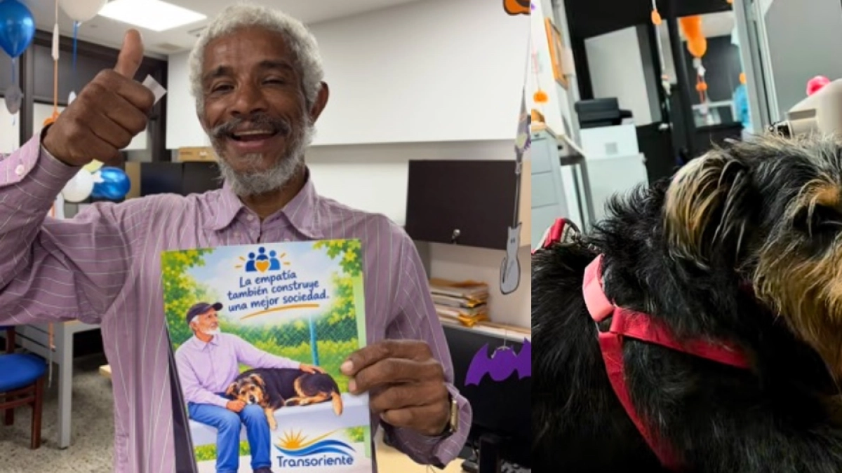 Transoriente encontró a don José Luis, el adulto mayor rechazado en un bus con su perrita, y le rindió un homenaje