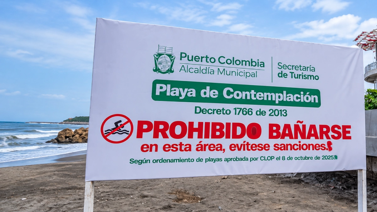 Prohíben bañarse en la playa del Muelle 1888 de Puerto Colombia tras nueve muertes por inmersión: la restricción será permanente hasta nuevo aviso