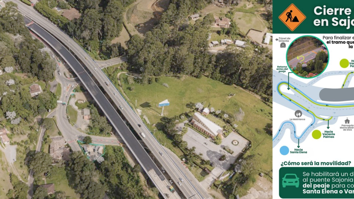 Video | Habrá cierre vial en el Túnel de Oriente por obras en el puente Sajonia 2: conozca los desvíos y rutas