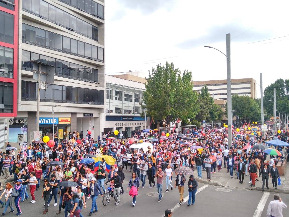 La primera jornada del paro nacional de Fecode salió a marchar 5.000 maestros, según cifras de esta entidad.