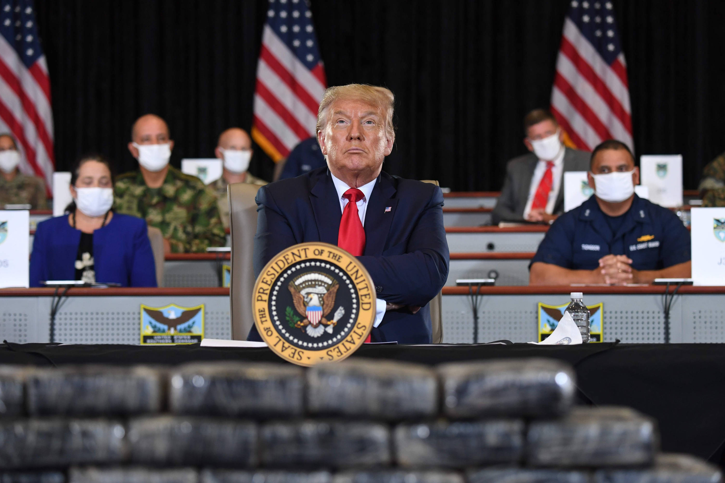 Președintele american Donald Trump în timpul vizitei sale