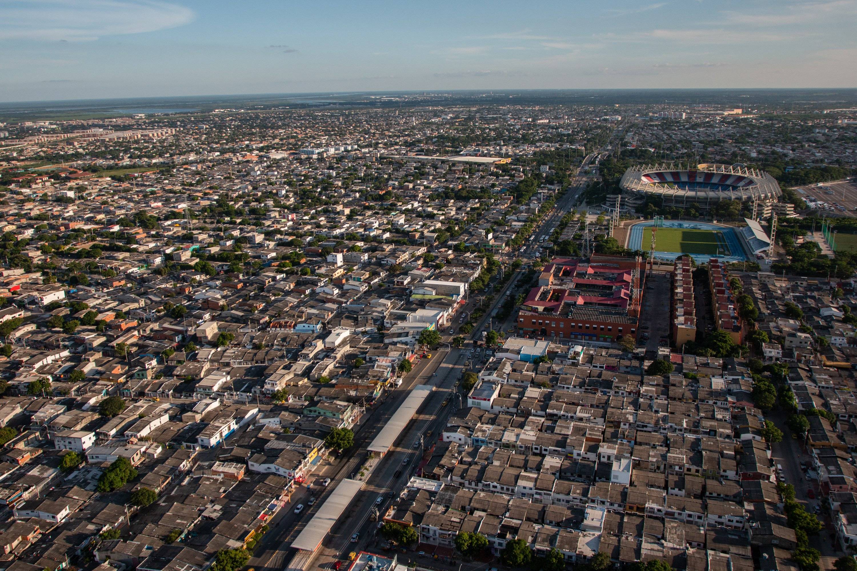 Panorámica aérea de la localidad Metropolitana de Barranquilla.