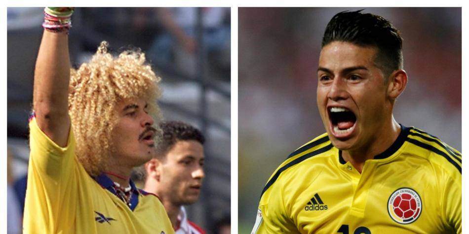 Carlos 'Pibe' Valderrama y James Rodríguez.