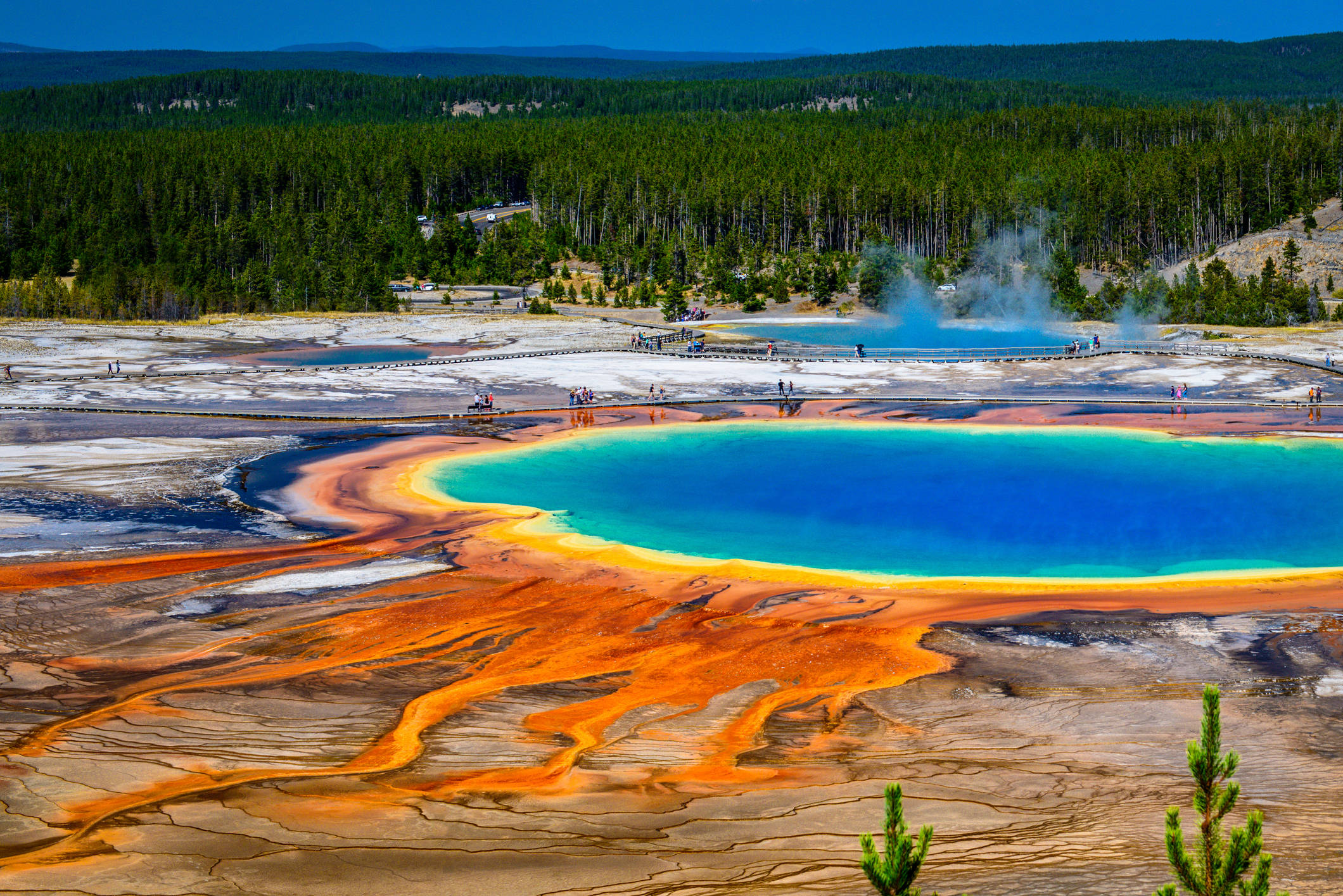 Yellowstone es el escenario de formaciones geológicas y geotérmicas como géiseres, aguas termales, ríos, cascadas y cañones.