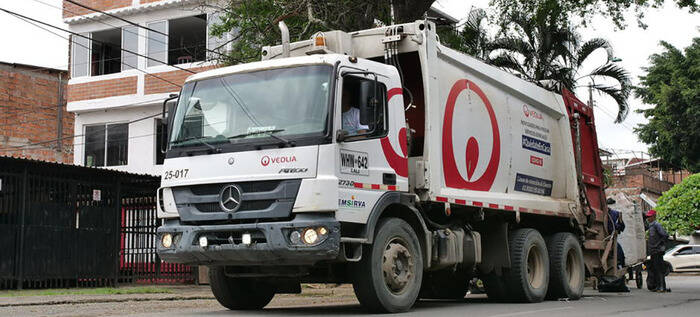 Recolección de basuras en Cali.