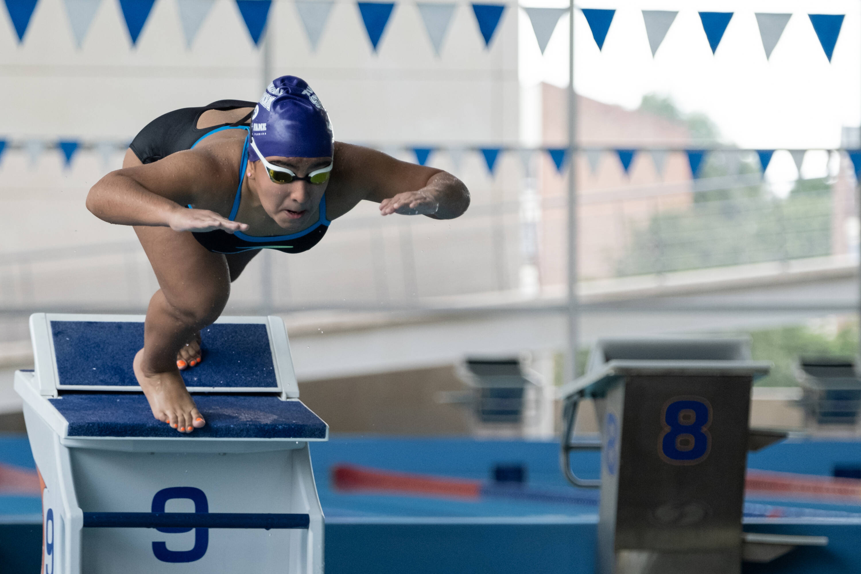 Deportista de natación en los juegos panamericanos.