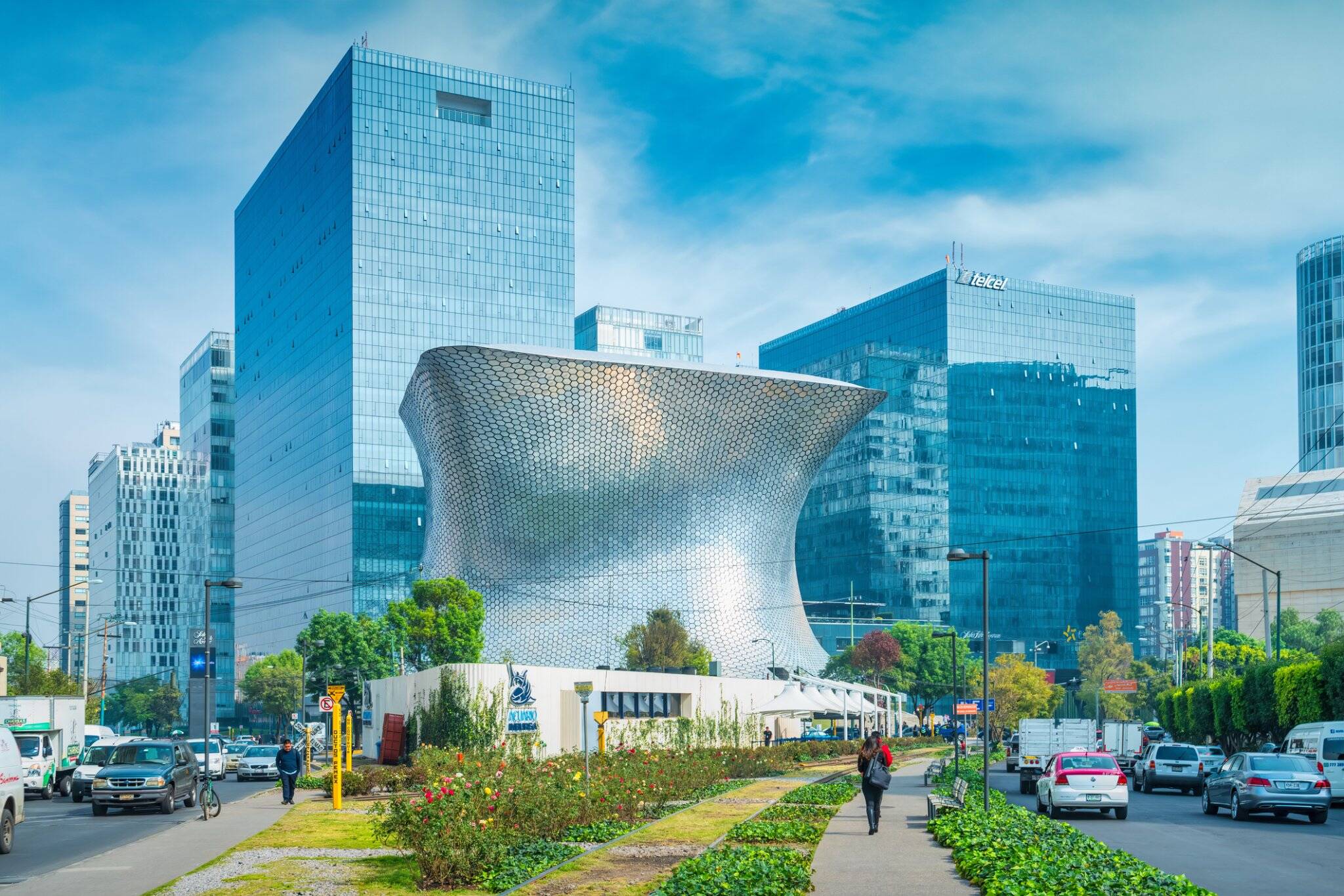 Ciudad de México, sede de una carrera de la Fórmula 1. En la foto, el museo Soumaya.