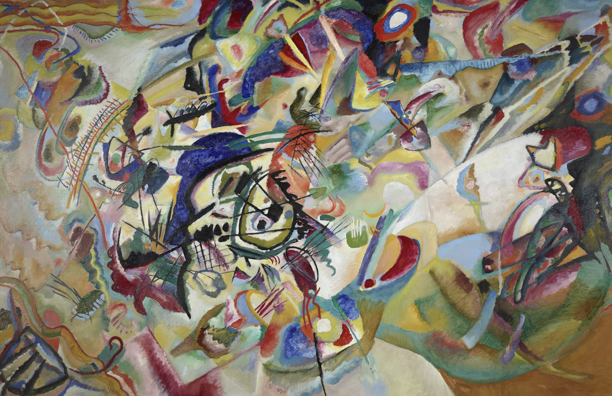 Este trabajo es una continuación lógica de las Composiciones V y VI. Las tres pinturas están unidas por el tema del Apocalipsis.