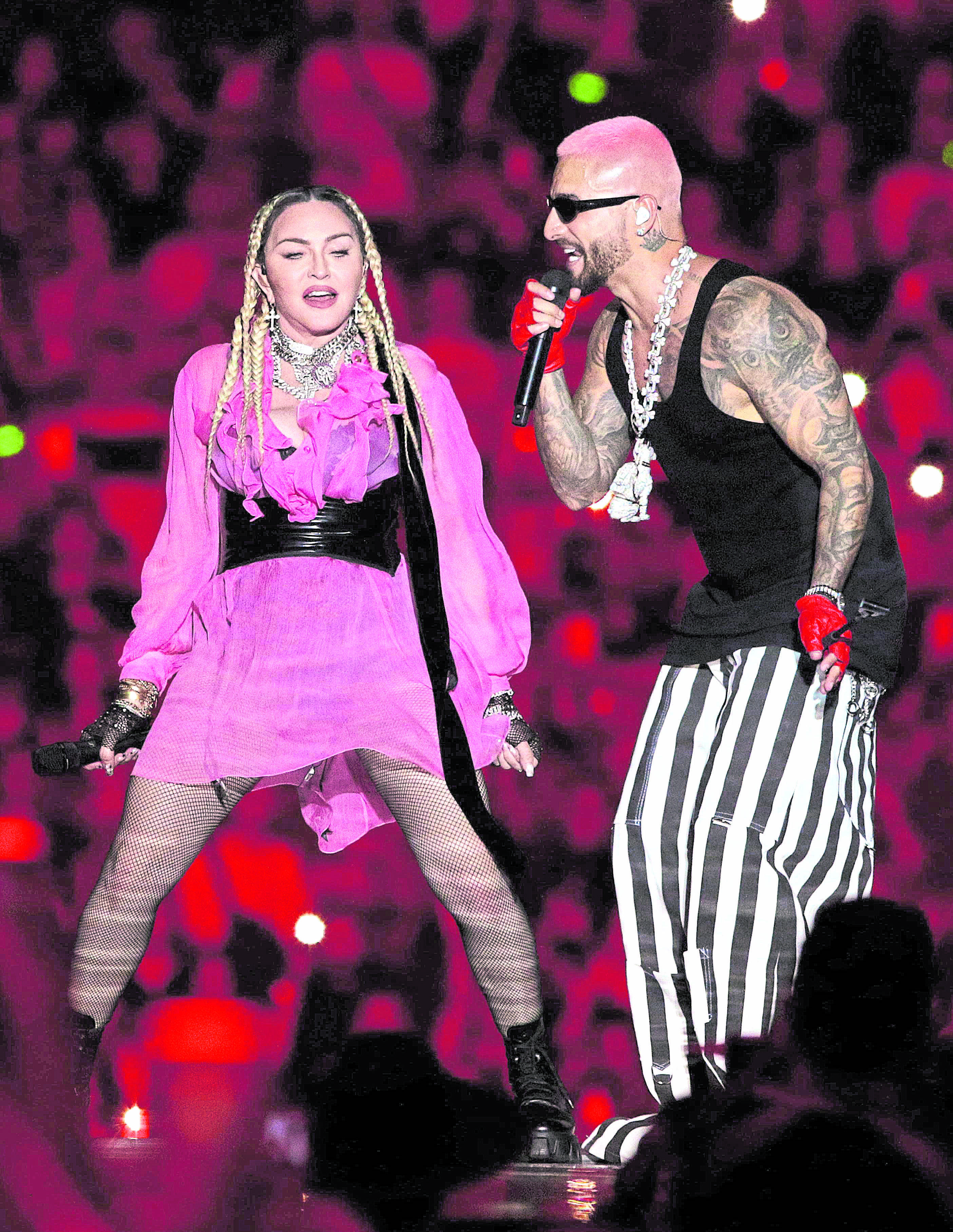 Madonna y Maluma en concierto en Medellín en 2022