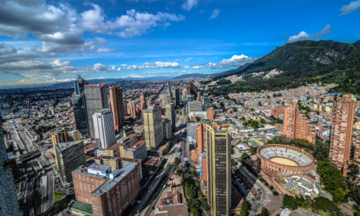 Vista del gran angular de Bogotá, capital de Colombia.