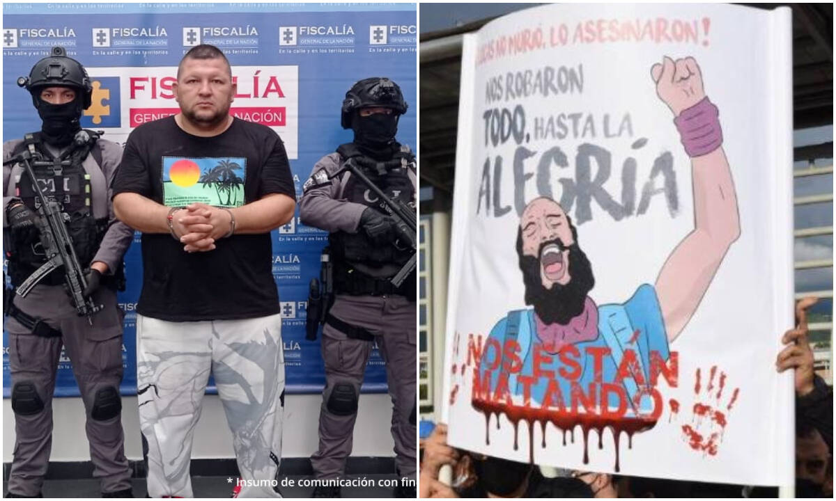 Alias ​​Truan y pancarta sobre Lucas Villa.