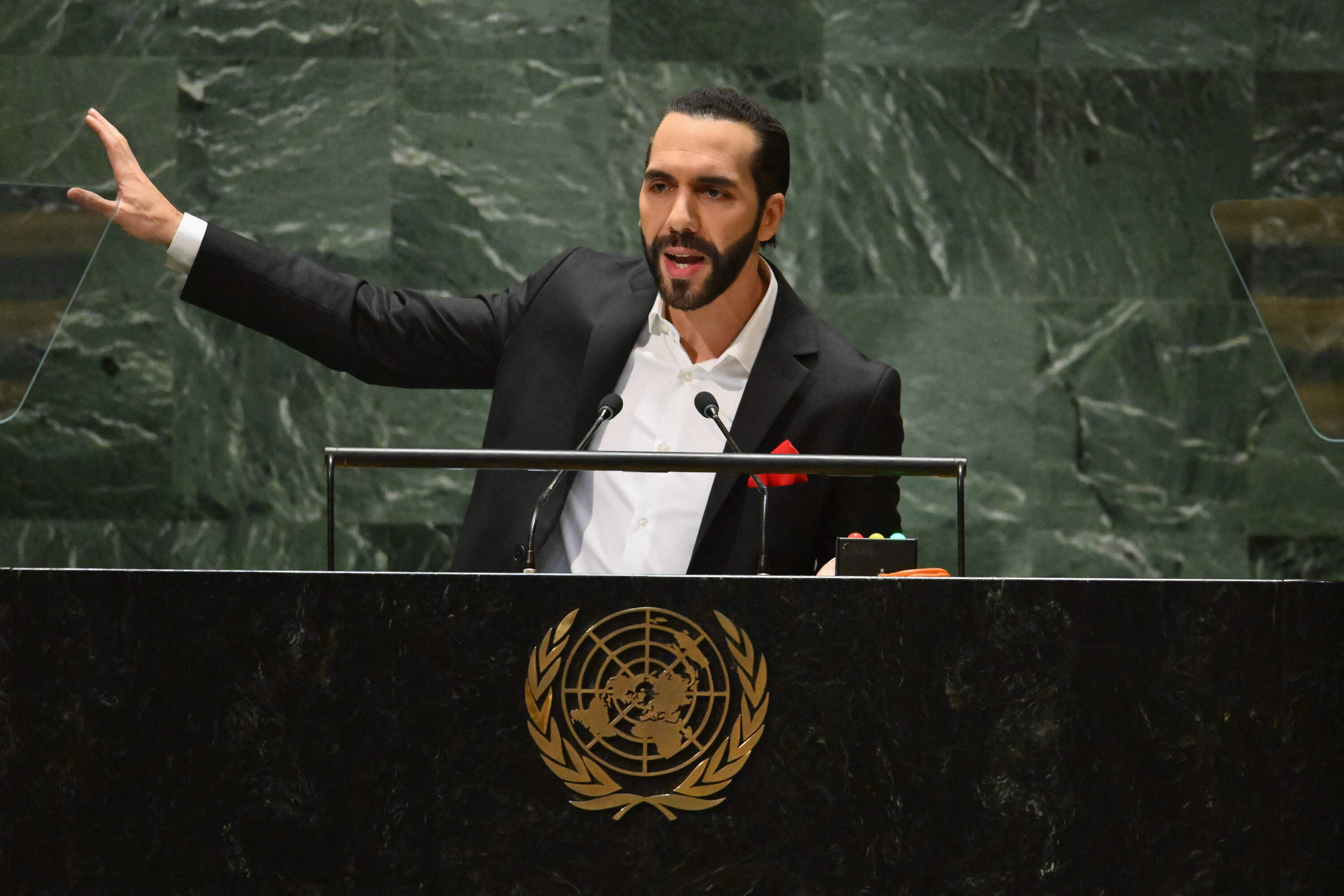 Nayib Bukele en la Asamblea General de la ONU.
