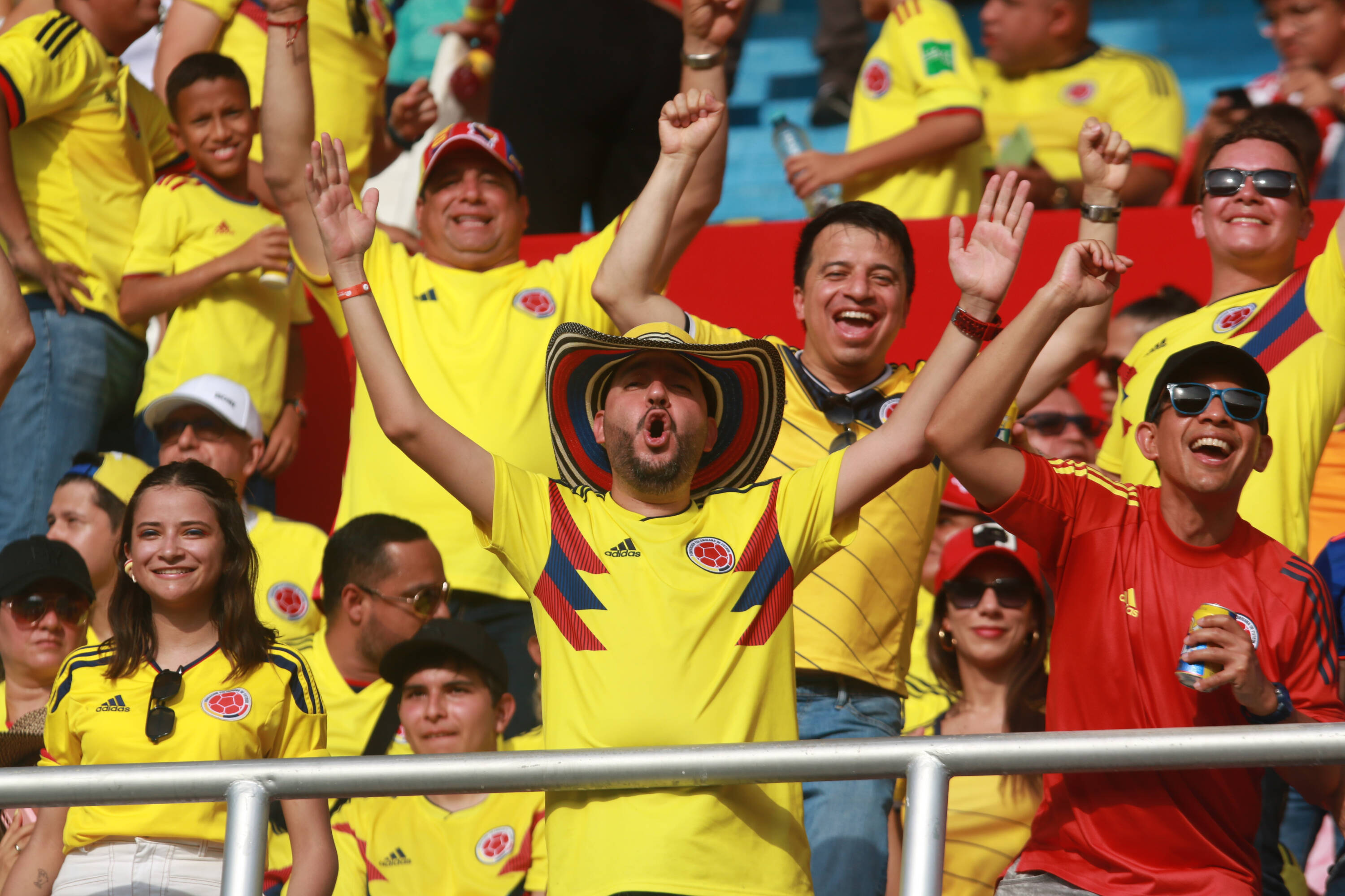 Ambiente interno del Partido Colombia-Venezuela en El Estadio Metropolitano de Barranquilla Celebrado El 7 de Septiembre Con Hinchas de la Selección Colombia.