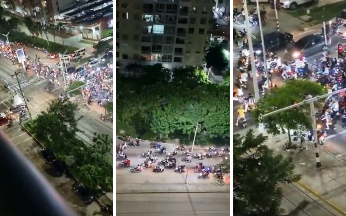 Imágenes de las caravanas de motos que provocaron desordenes.