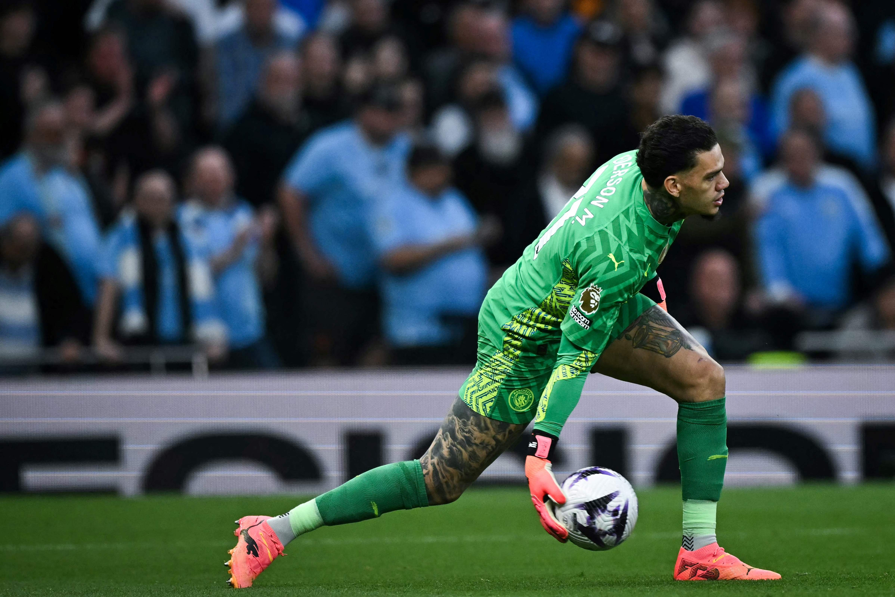 Ederson distributing the ball for Manchester City