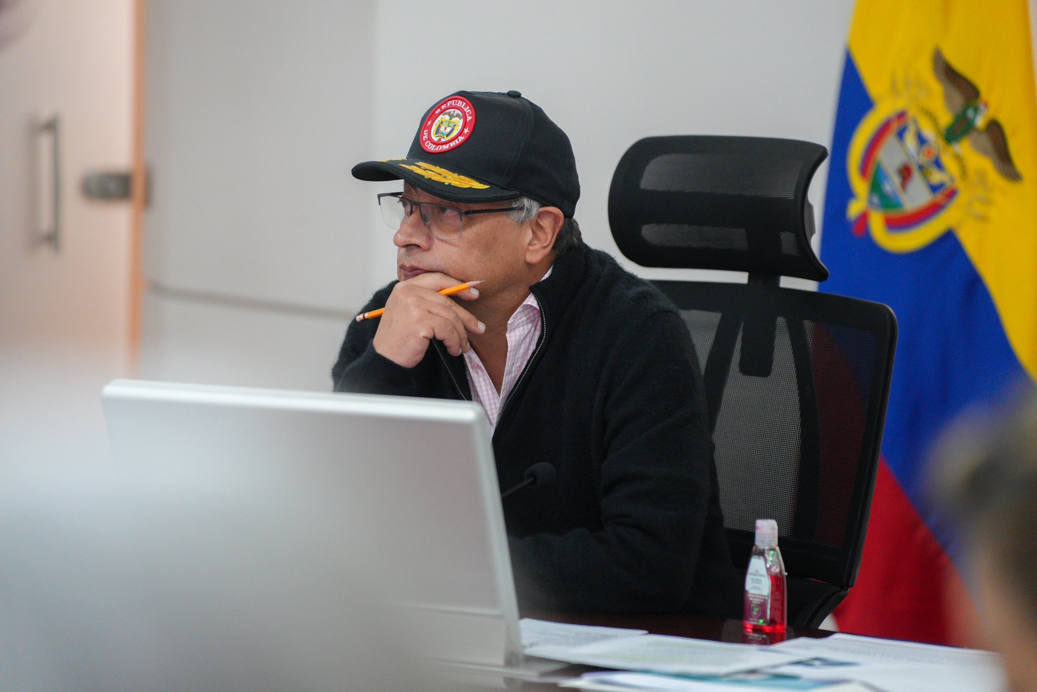 Gustavo Petro, presidente de Colombia, durante un consejo de ministros.