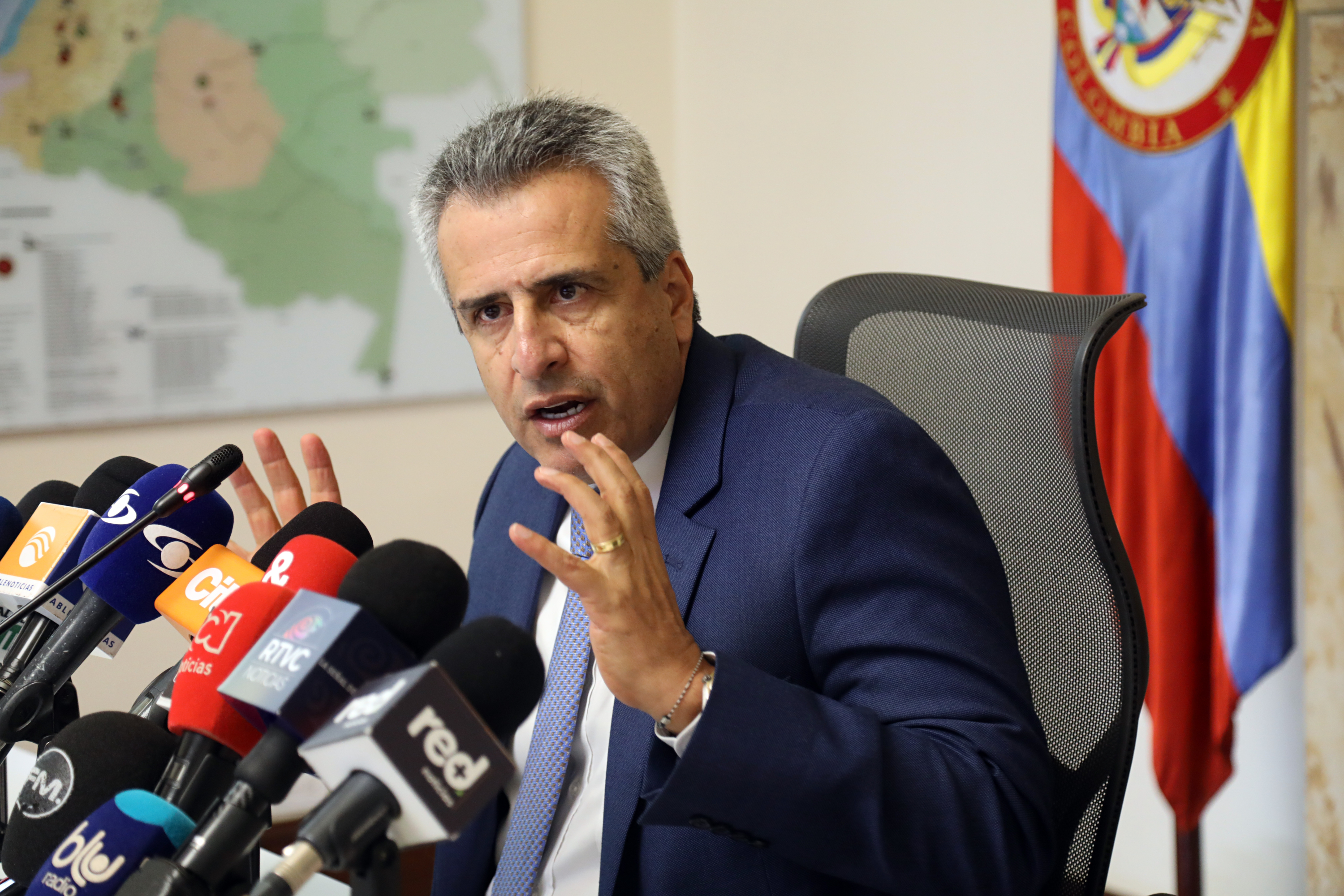 Bogotá 2 de julio de 2024. Declaración del ministro del Interior, Luis Fernando Velasco, al cierre de su gestión al frente de la cartera de Gobierno.  Foto: @miltondiazfoto / El Tiempo