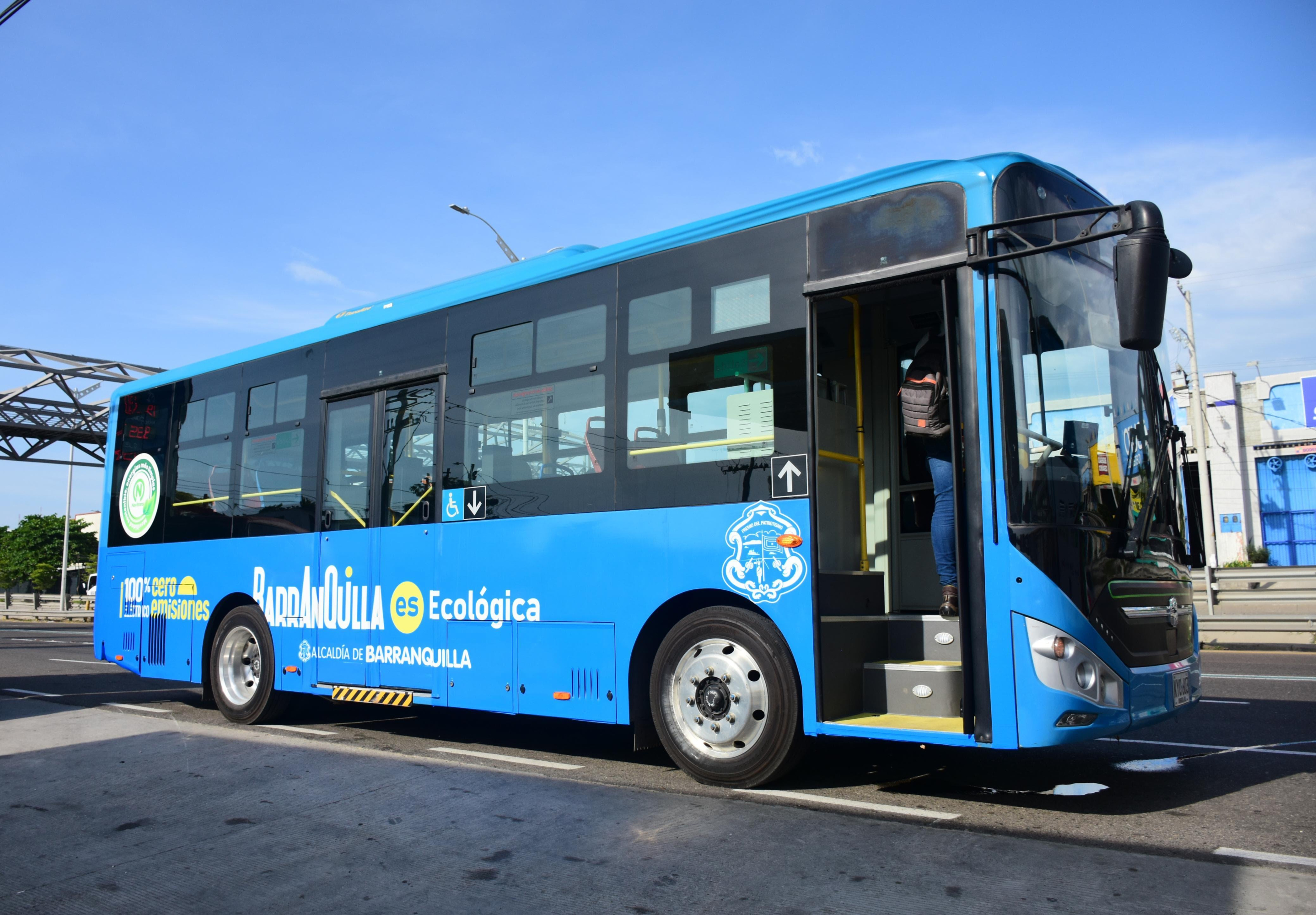 Este es uno de los buses eléctricos que rodará por las calles de Barranquilla.