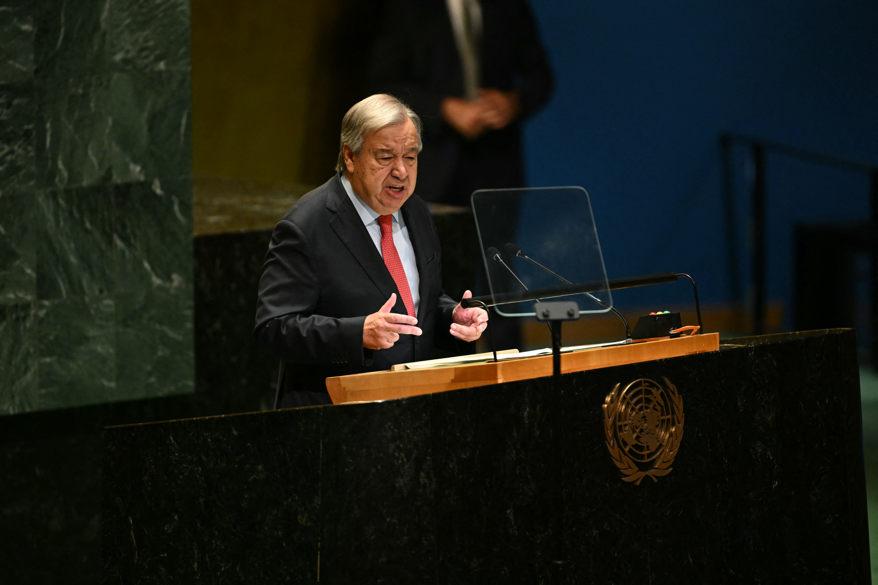 Secretario general de Naciones Unidas, Antonio Guterres, habla ante la Asamblea General.
