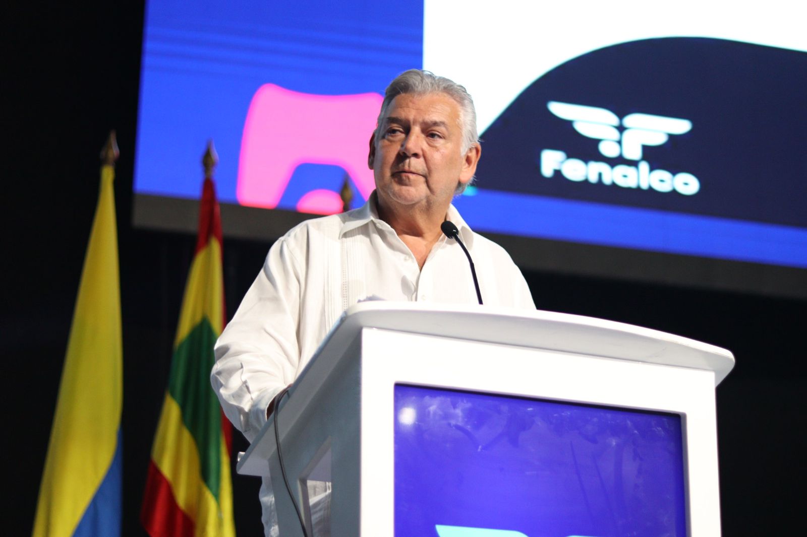 Jaime Alberto Cabal Sanclemente, presidente de Fenalco, durante su intervención en en lña instalación del Congreso Anual que se lleva a cabo en Barranquilla.