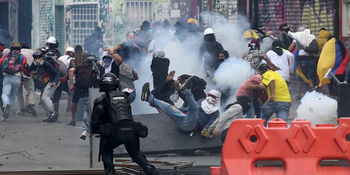 Estallido social en Cali, en 2021.