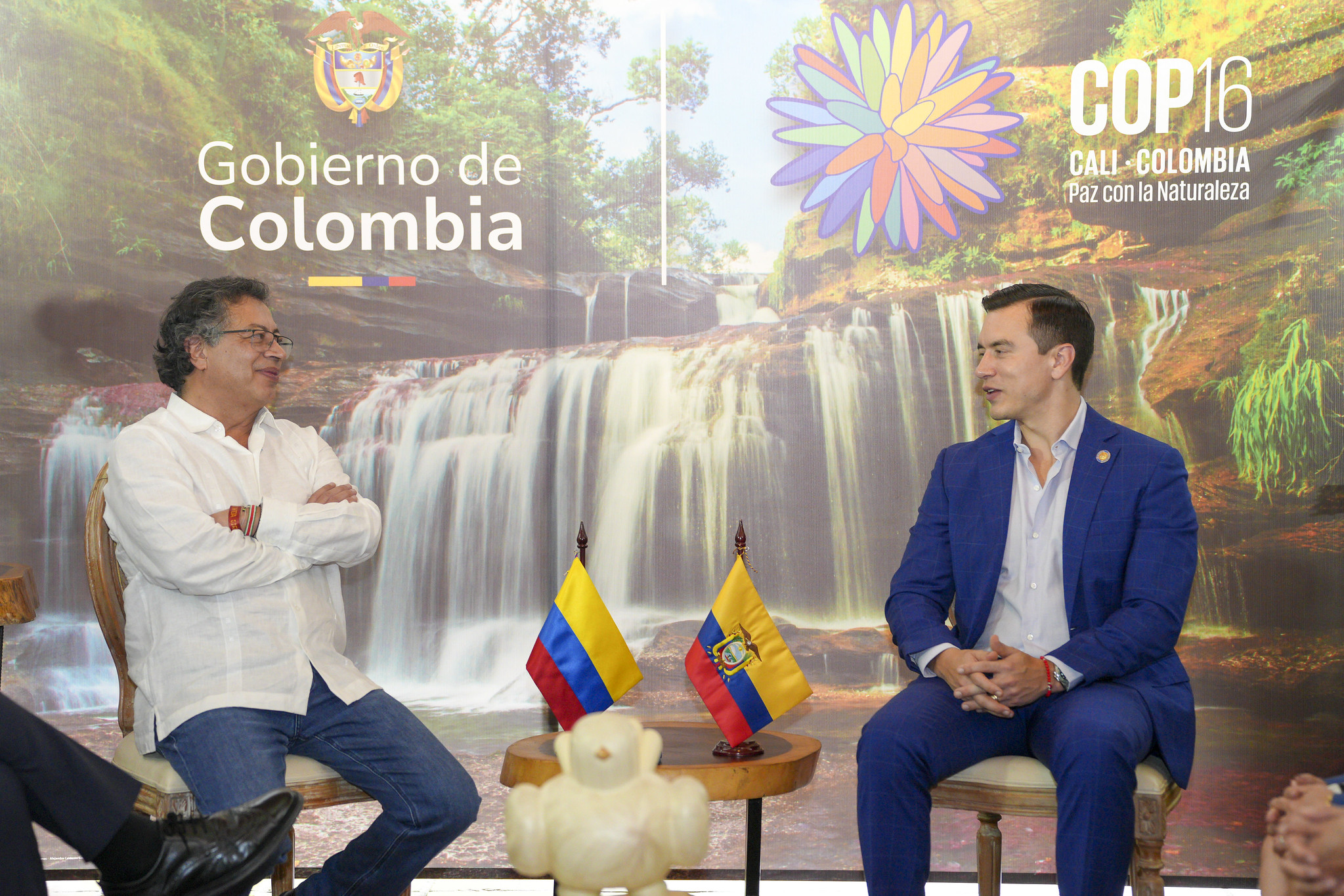Los presidentes Gustavo Petro (Colombia) y Daniel Noboa (Ecuador).