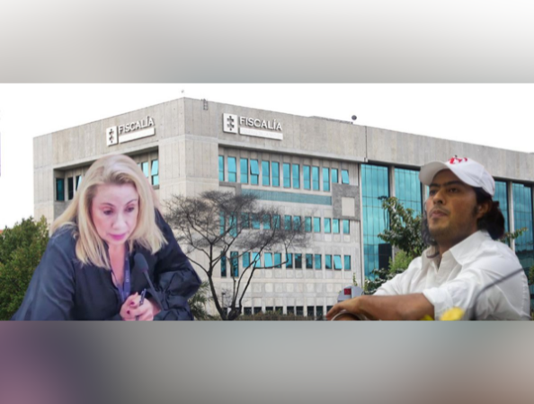 La fiscal Lucy Marcela Laborde y Nicolás Petro.