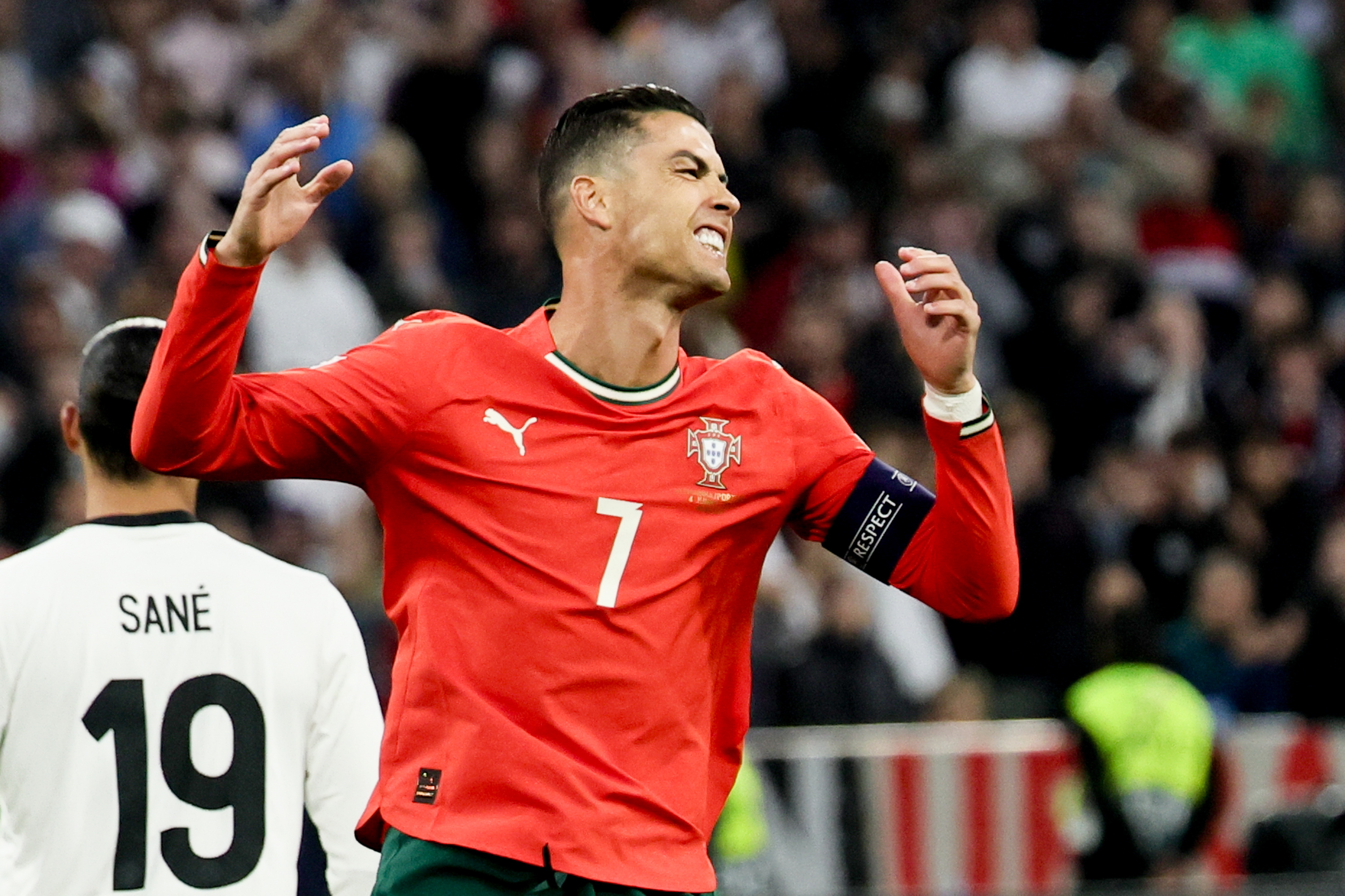 Cristiano Ronaldo, en el juego Alemania vs. Portugal