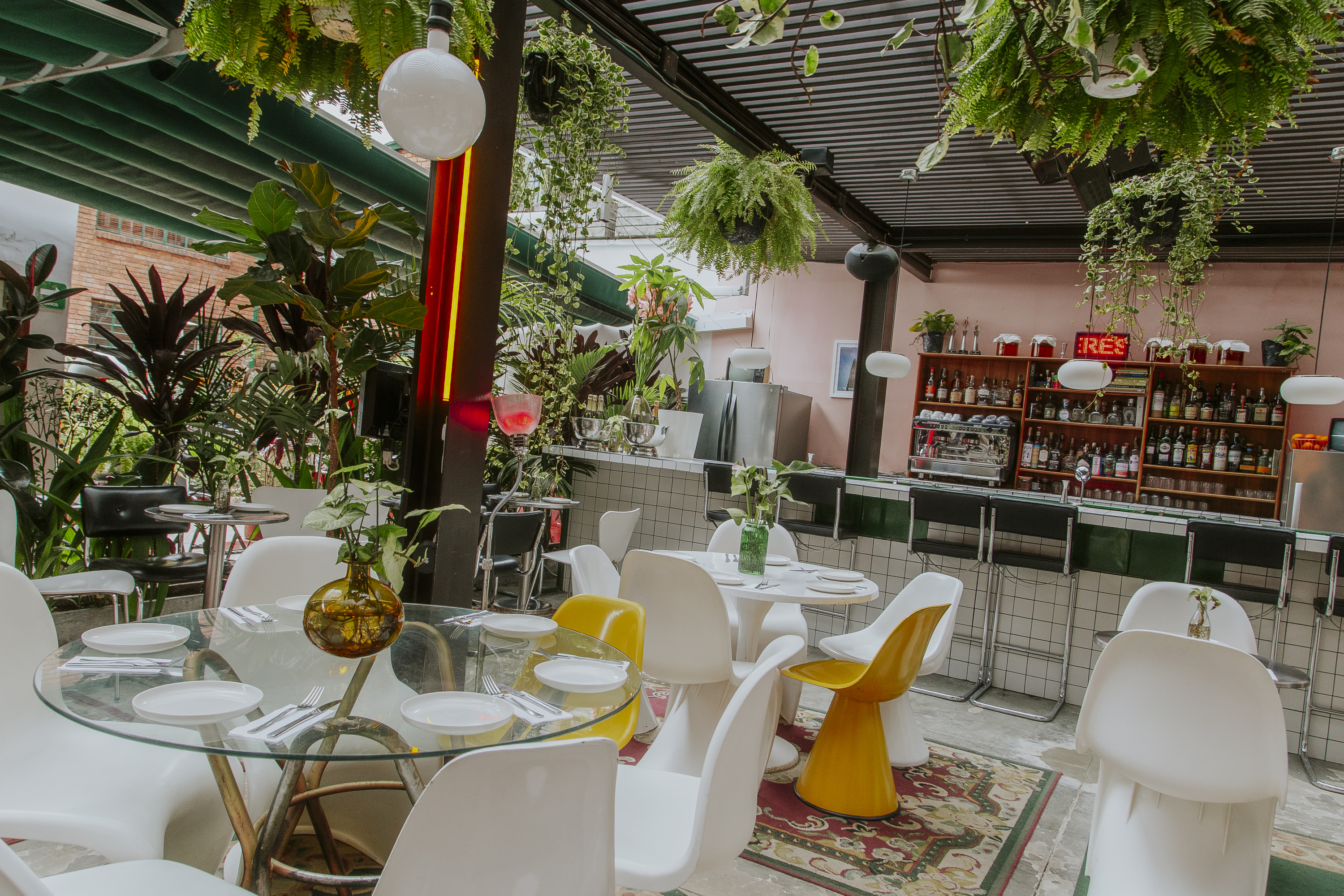 Jardín, bar de tragos y pasteles