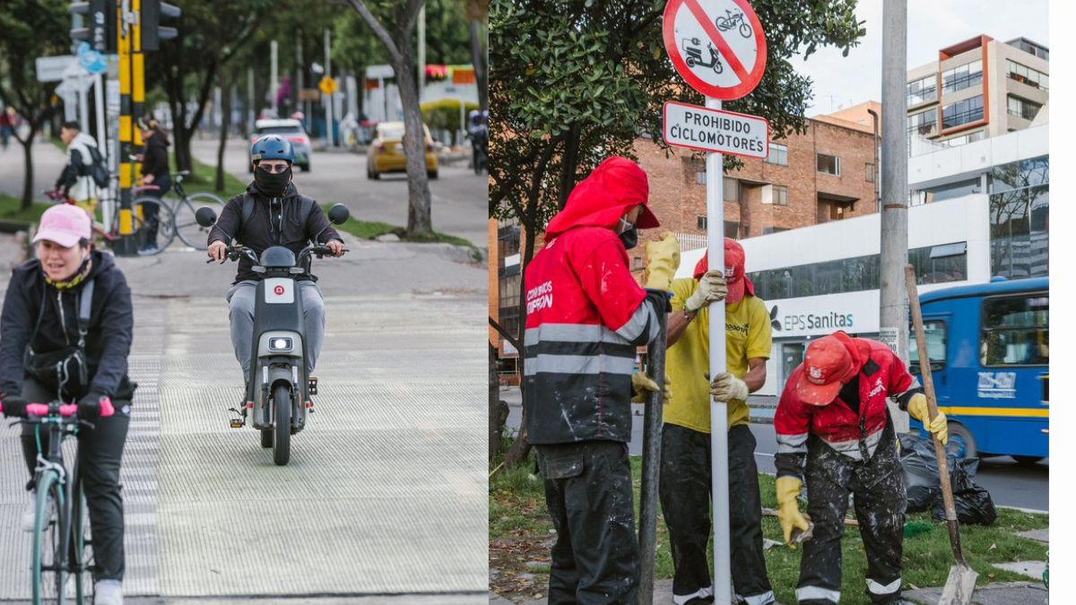 Señal de tránsito ciclistas