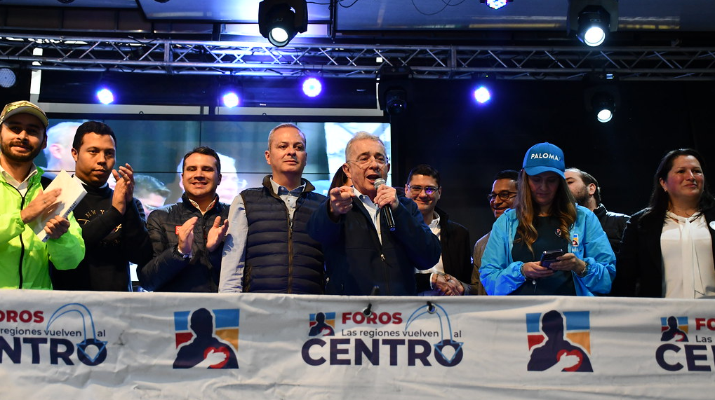 Expresidente Álvaro Uribe en foro del Centro Democrático en 2022.