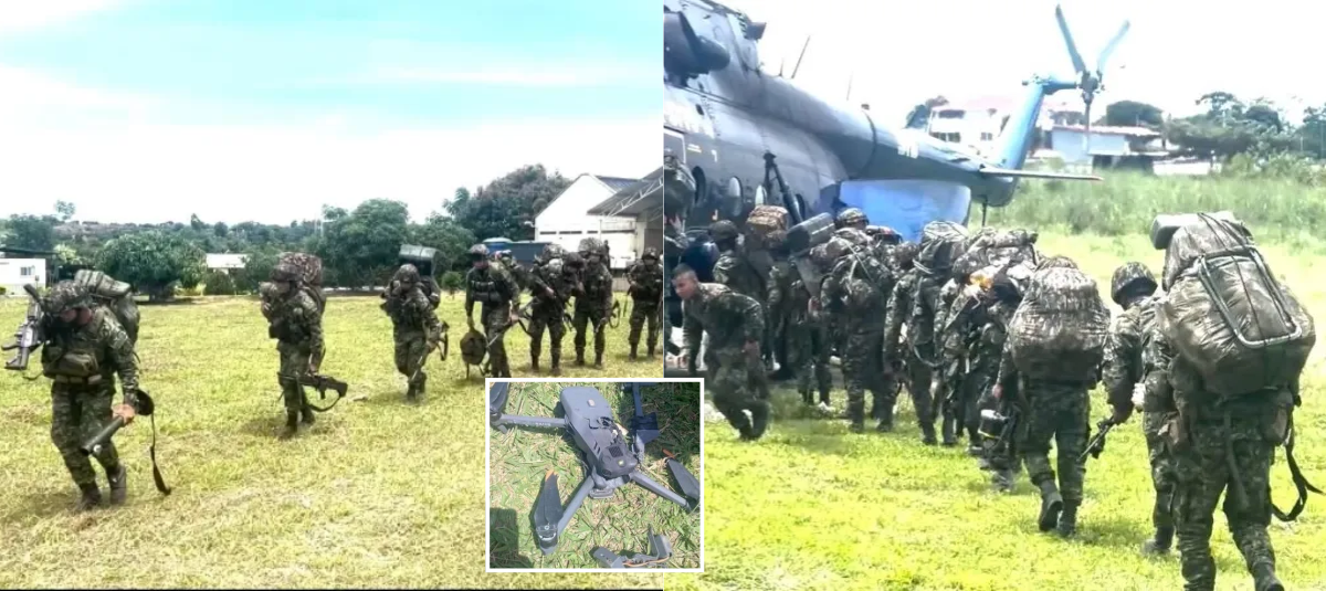 Los soldados fueron atacados con drones en la vereda Pie de Sabana.