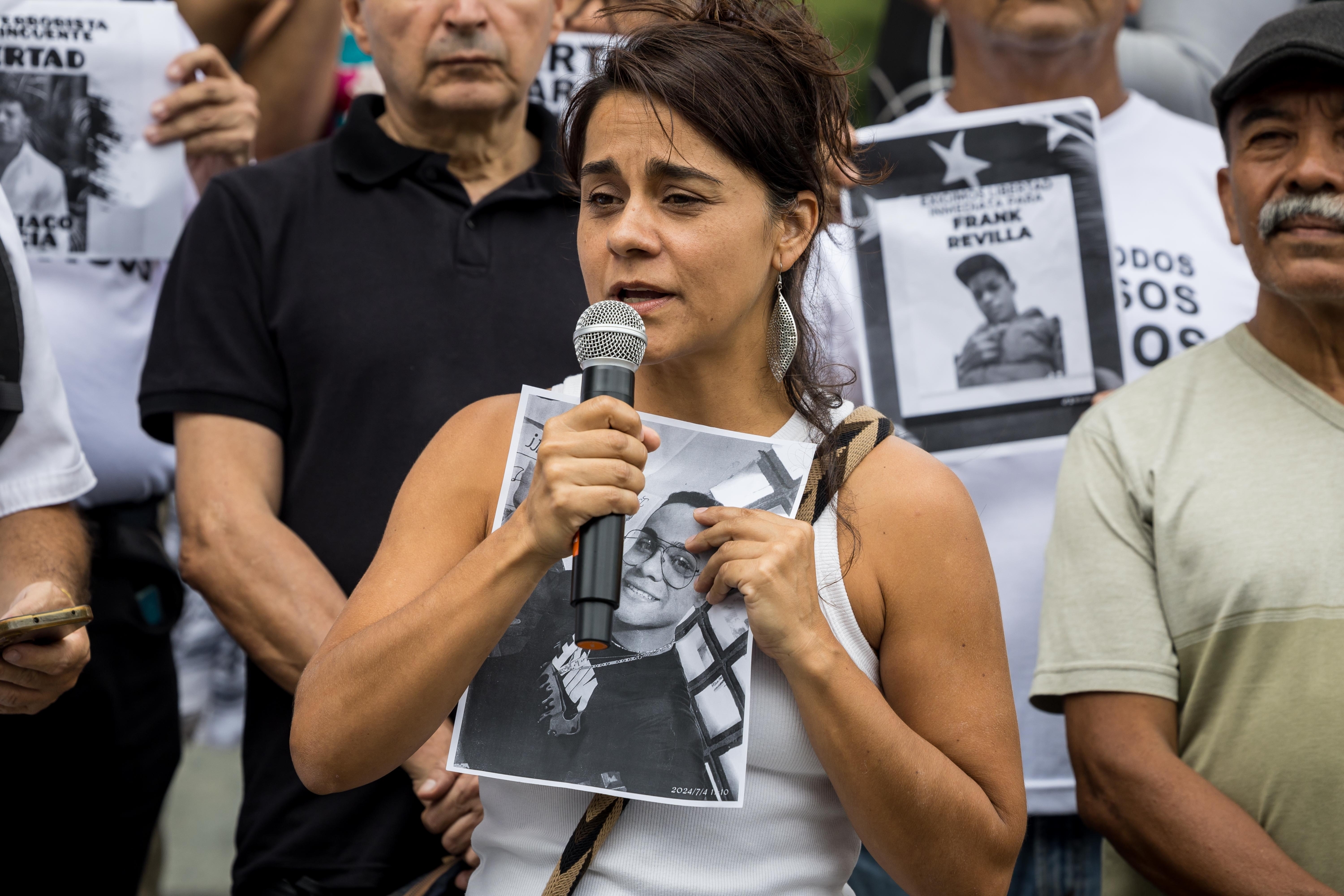 Martha Grajales en una manifestación en Caracas