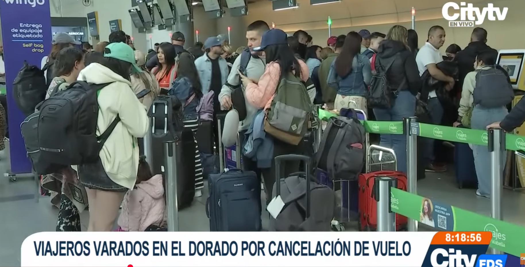 Viajeros Varados en Aeropuerto el Dorado por cancelación de Vuelo