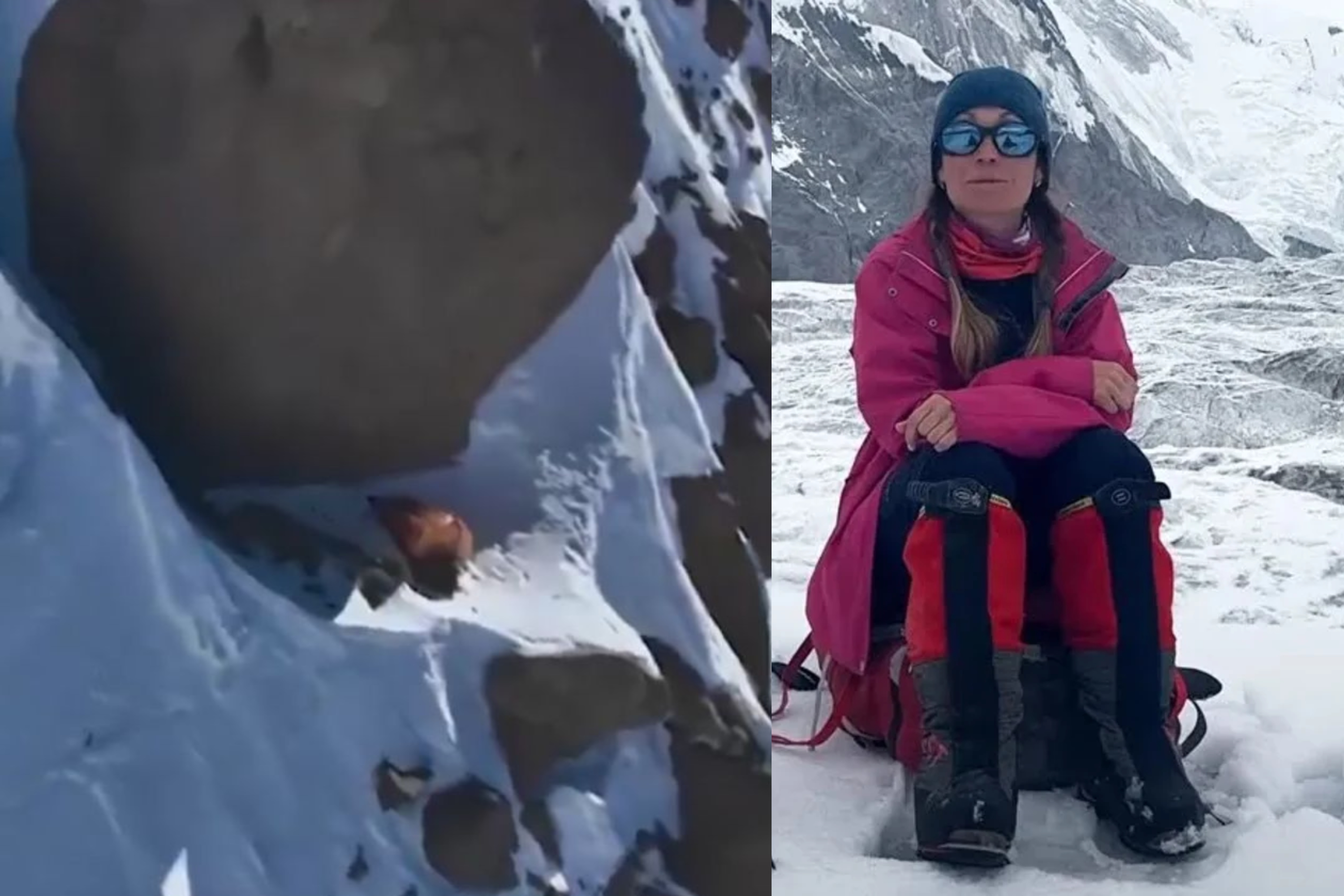 alpinista Natalia Nagovitsyna, que quedó atrapada a 7.000 metros de altura