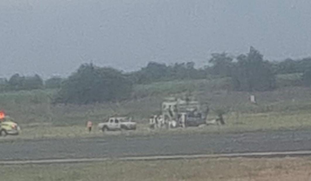 El helicóptero, en el Bonilla Aragón.