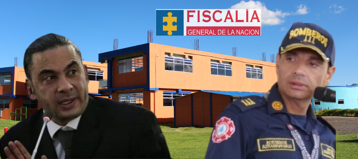 El Apoderado del Colegio, Francisco Bernato; Y El Comandante de Bomberos de Cundinamarca ,, Capitán Álvaro Farfán.