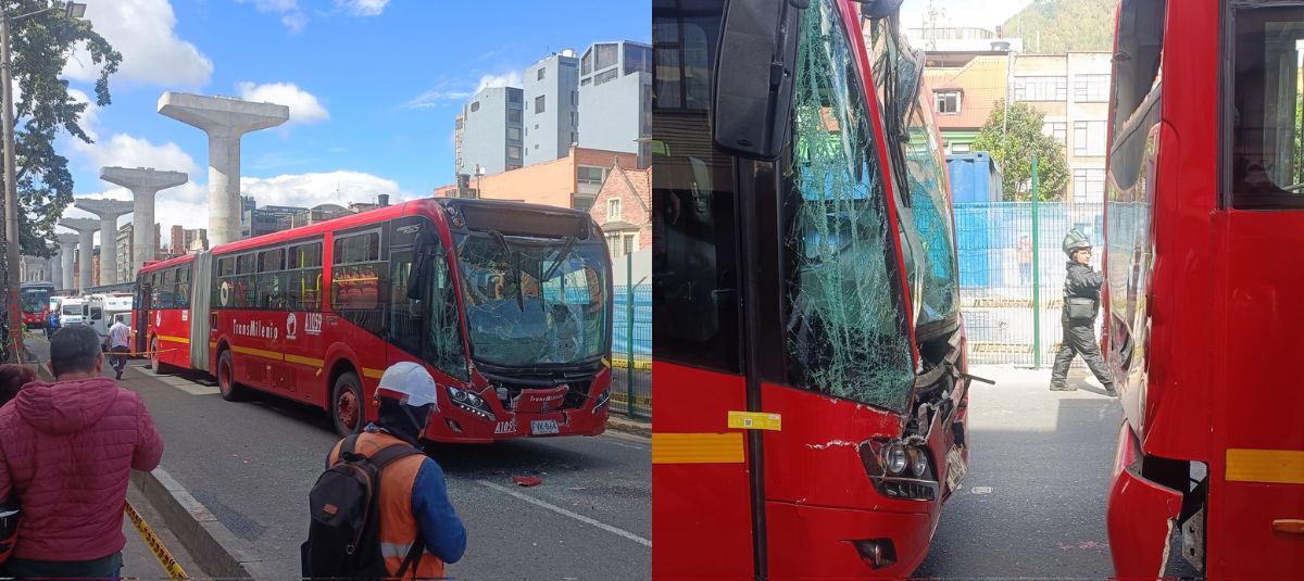 Accidente de transmilenio en la avenida caracas