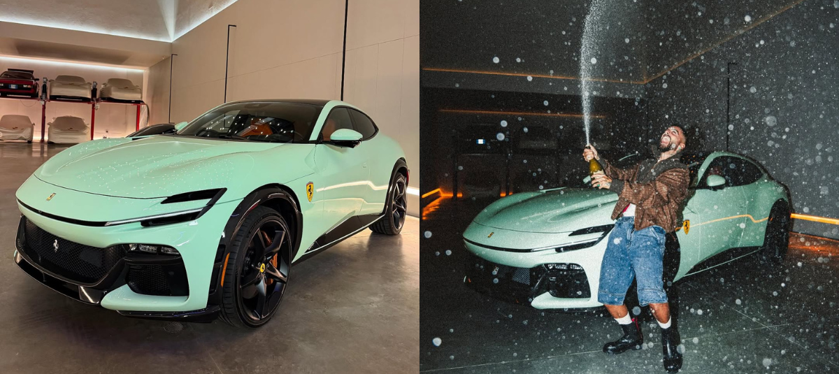 How much does Maluma's exclusive mint green Ferrari cost? The luxurious vehicle is unique in the world.