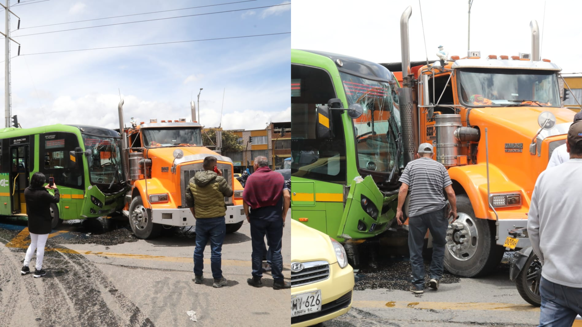 Siniestro vial entre un autobús deltp y un tractocamión en la avenida boyacá.