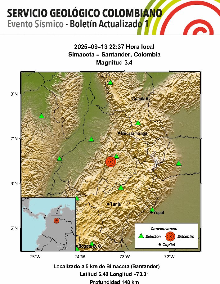 Sismo Simatoca Santander