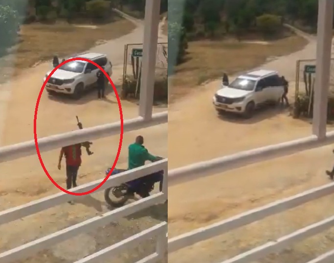 Hombres con metralletas en leBrija