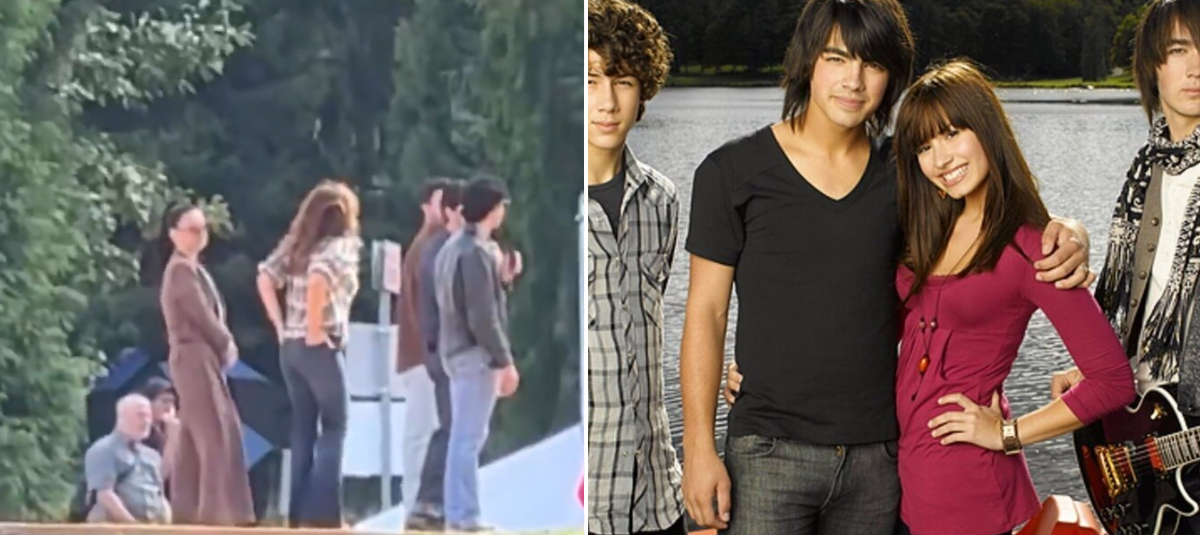 Demi Lovato und die Jonas Brothers werden heimlich bei Dreharbeiten zu dem gesehen, was die nächste Folge von „Camp Rock 3“ sein könnte.