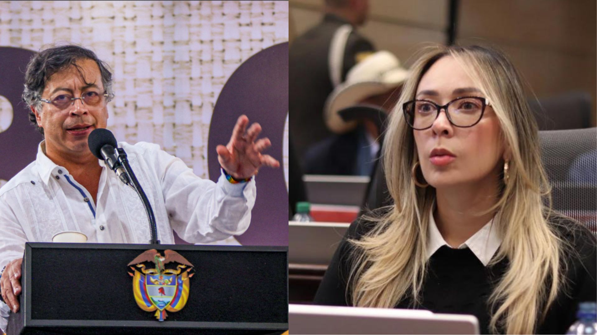 El presidente Gustavo Petro y la representante Katherine Miranda.