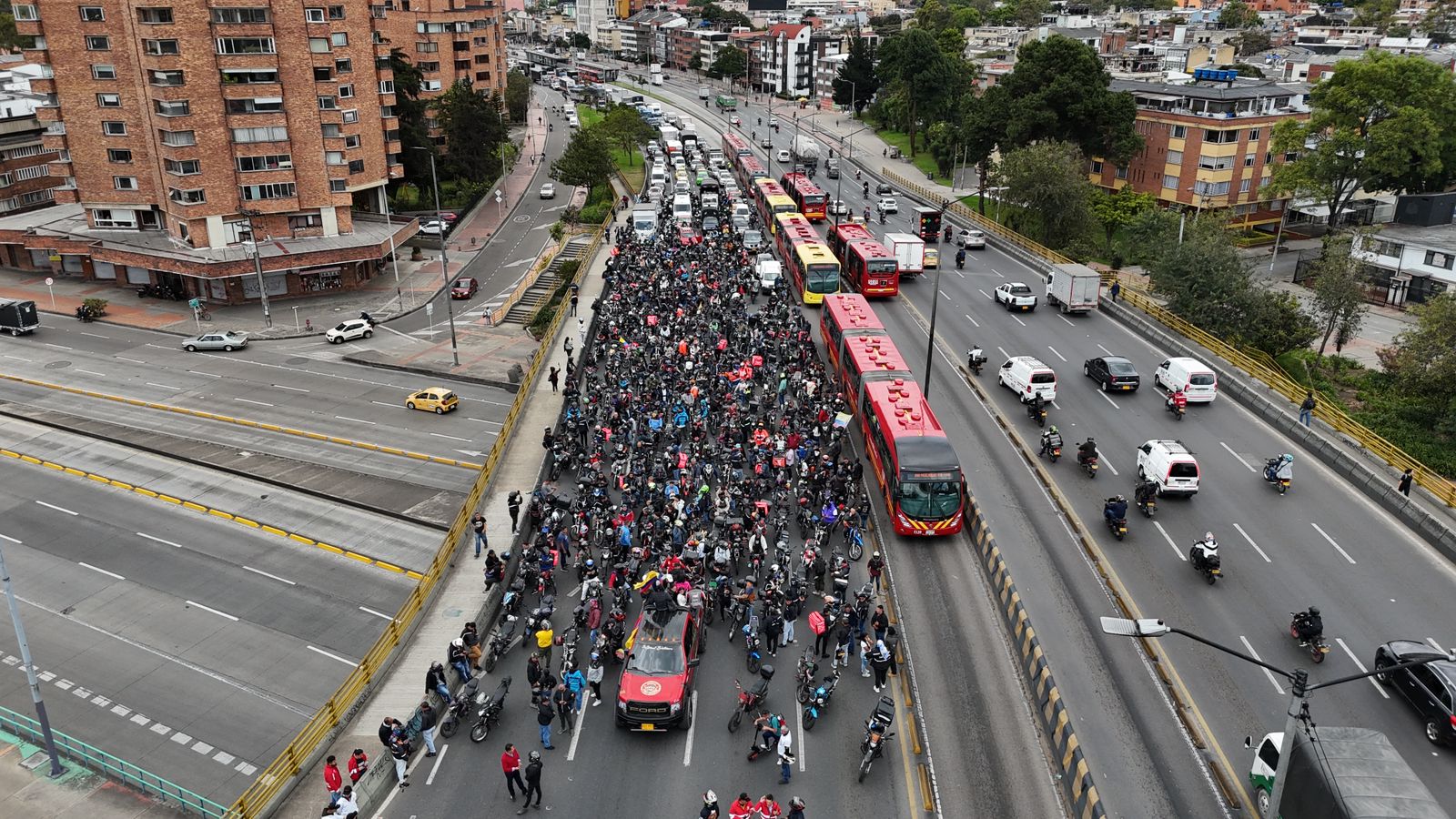 Movilización de motociclistas en Bogotá